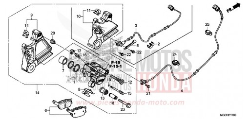 ETRIER DE FREIN ARRIERE (CB1100CA/CAD/TA/TAD) CB1100CAH de 2017